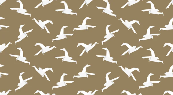 折り紙の鳥のシームレス パターン. — ストックベクタ