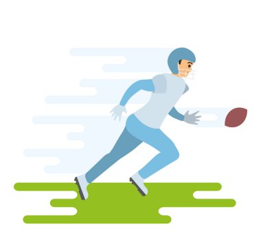 Amerikan futbolu oyuncusu. Vektör karakter çizim