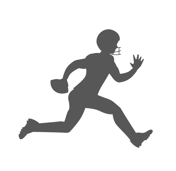 Silhouette du footballeur américain . — Image vectorielle