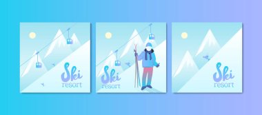 Ski Resort Poster Seti.