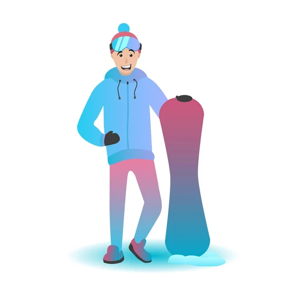Ilustração vetorial do personagem de snowboard . —  Vetores de Stock