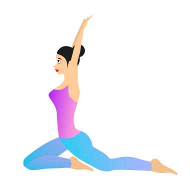 Kadın Yoga vektör çizim.