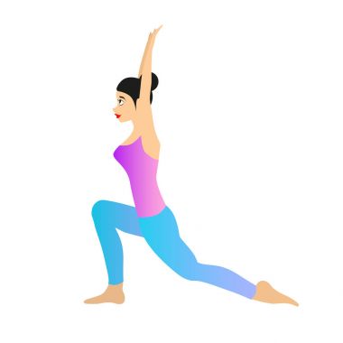 Kadın Yoga vektör çizim.