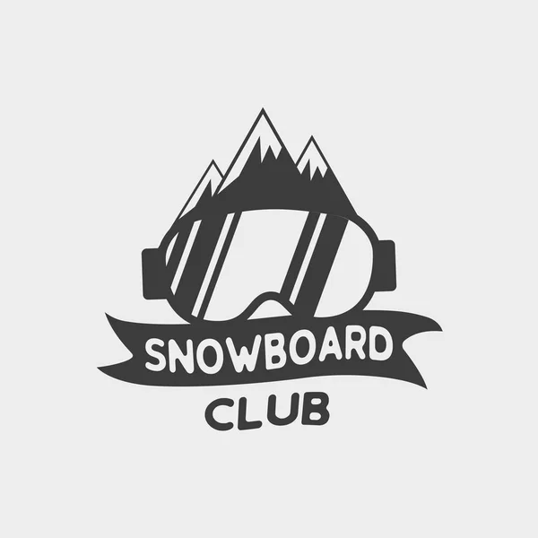 Logo del club de snowboard, etiqueta o plantilla de insignia . — Vector de stock