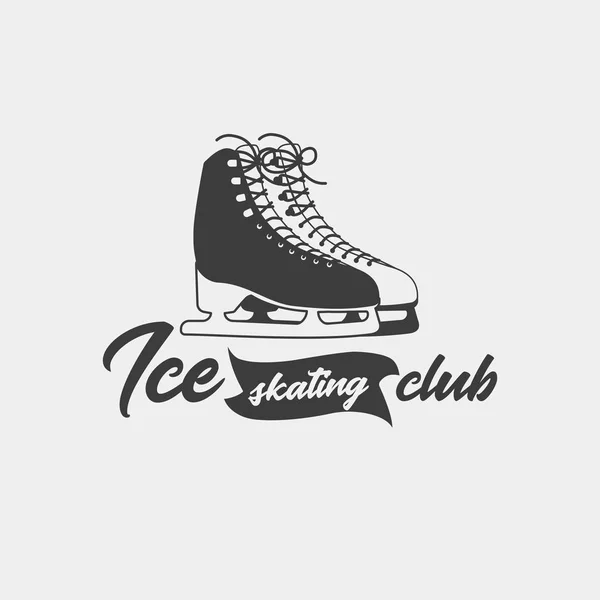 Badge template for ice skating club. — Stock Vector