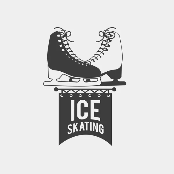 Ice skating badge. — Stock Vector