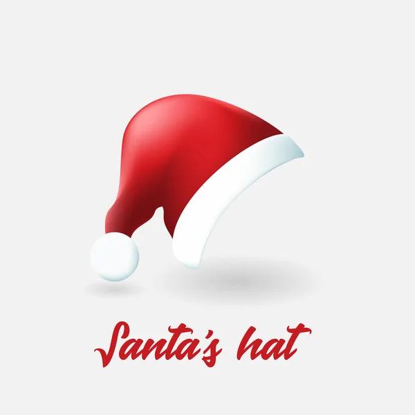 Santa Claus klobouk na bílém pozadí — Stockový vektor