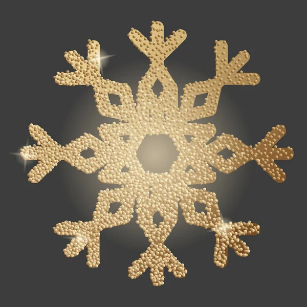 Χρυσό νιφάδα χιονιού εικονίδιο. Το σύμβολο των Χριστουγέννων — Διανυσματικό Αρχείο