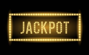 Elektrikli ampul ve çerçeve ile ikramiye metin başlığı. Vektör çizim.