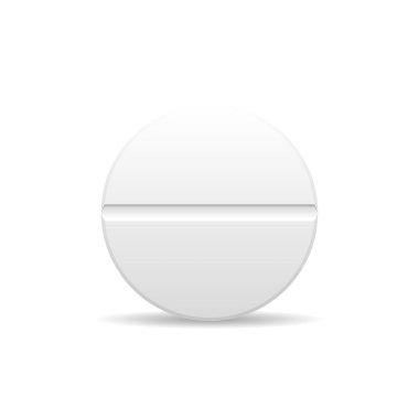 Beyaz zemin üzerinde bir daire hap