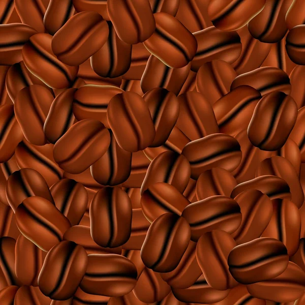 Sømløst mønster med kaffebønner – stockvektor