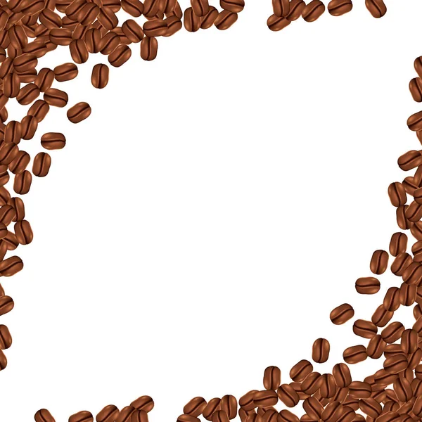 Background with realistic coffee beans and copy space. Vector illustration. — Stock Vector