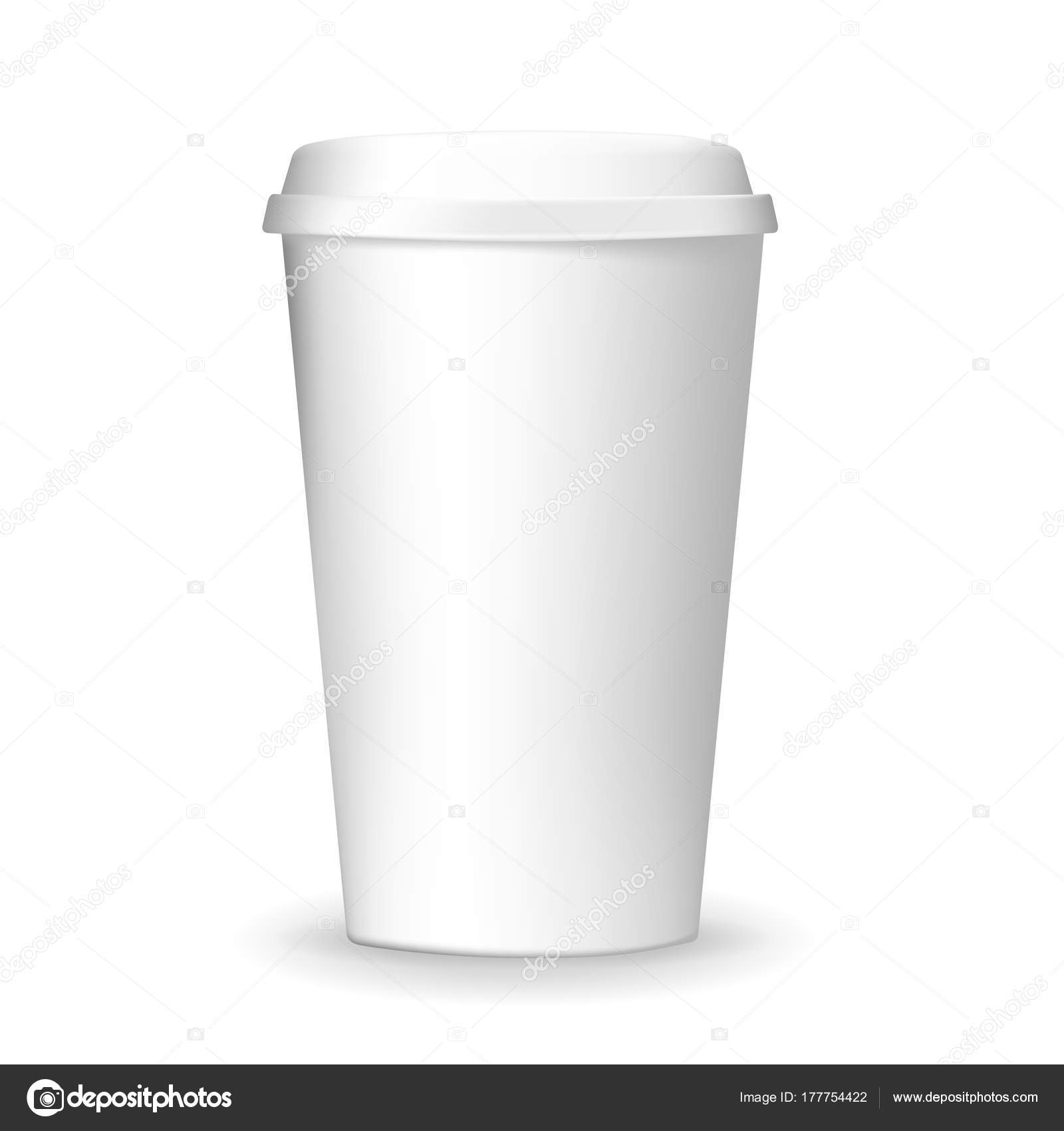Realistic, plain and blank, to go and takeaway paper coffee cup mockup. — Stock Vector © Woters ...
