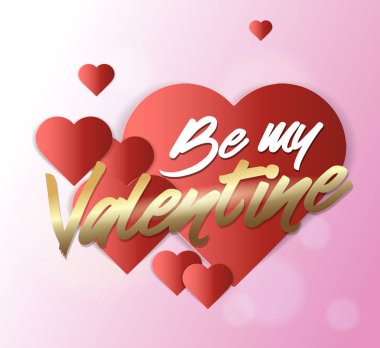 Posteri veya başlığı dekoratif Sevgililer elemanları ile. Kağıt ile Flayer kupa ve benim Sevgililer Metin olarak.