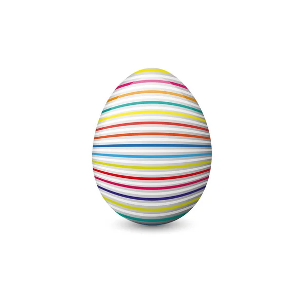 Vector illustration of the colorful, painted and decorated Easter egg isolated on the white background. — Stock Vector