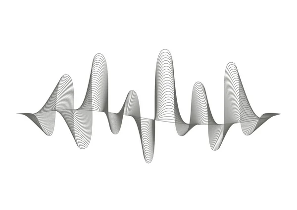 Modello d'onda sonora di musica vettoriale su sfondo bianco — Vettoriale Stock