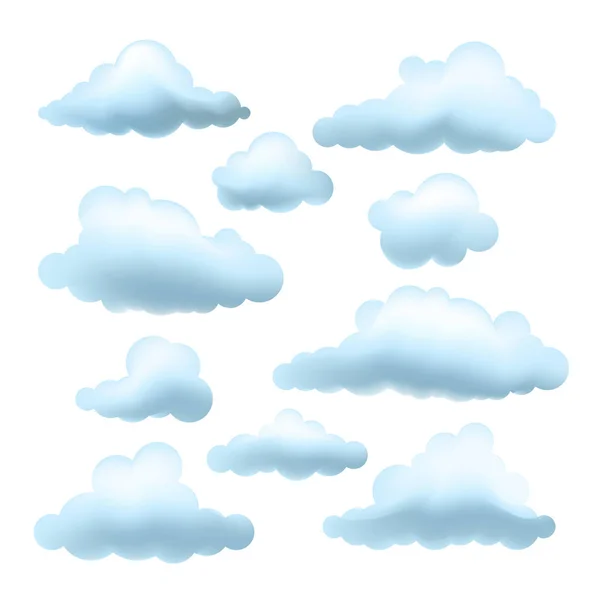 Reeks vectorwolken — Stockvector