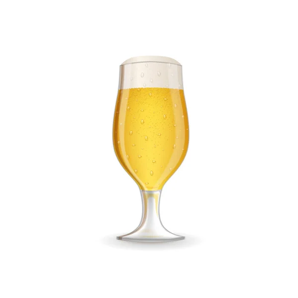 Verre réaliste de bière — Image vectorielle