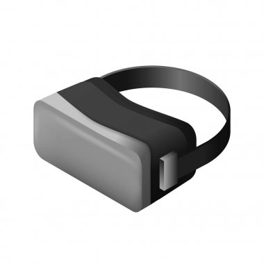 Bir sanal gerçeklik kulaklık izometrik vektör çizim. Gerçekçi Vr gözlük