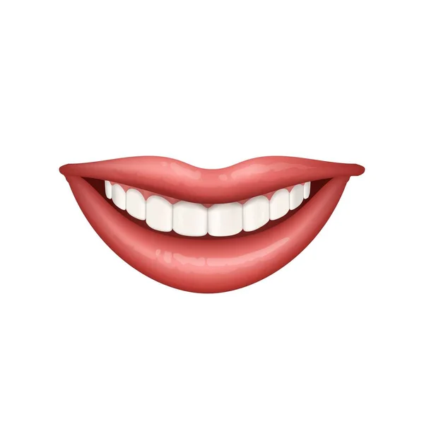 Realistic Vector Illustration of a Human Smile. — Stock Vector