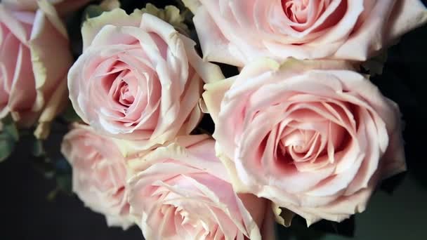 Букет из розовых роз — стоковое видео