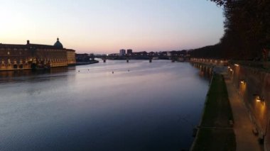Toulouse gece şehir Köprüsü