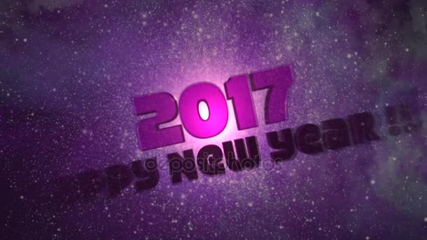 Happy New Year 2017 - Galaxy loopbare — Stockvideo