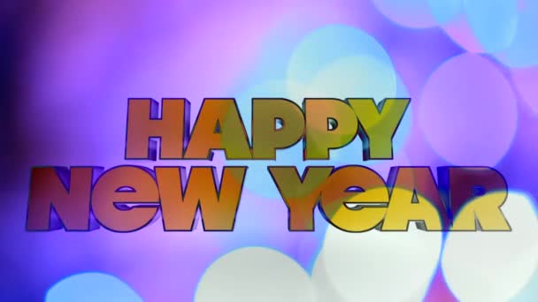 Happy New Year Bokeh Background Motion Background — Stock Video