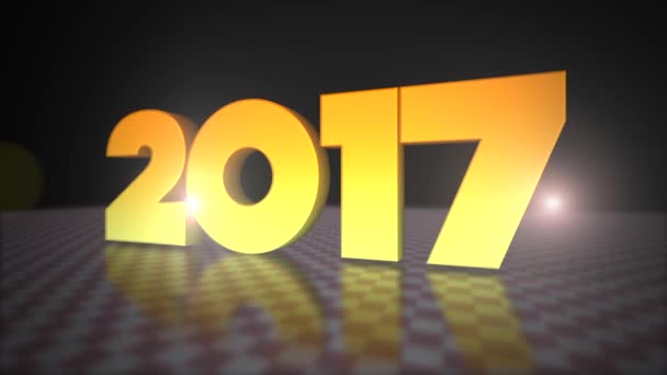 2017 3d gouden tekst — Stockvideo