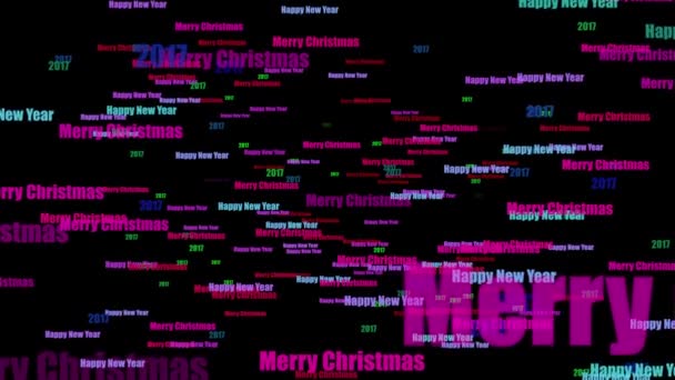 Gott nytt år och god jul 2017 Text Animation 4k Loop — Stockvideo