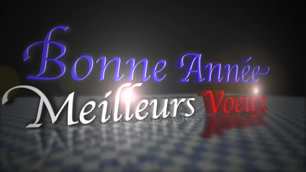Frohe Neujahrsgrüße in französischer Sprache — Stockvideo