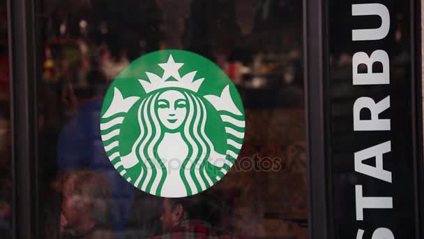 Λογότυπο της Starbucks καφέ — Αρχείο Βίντεο