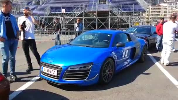 Blue Audi R8 Coupe — Stock Video