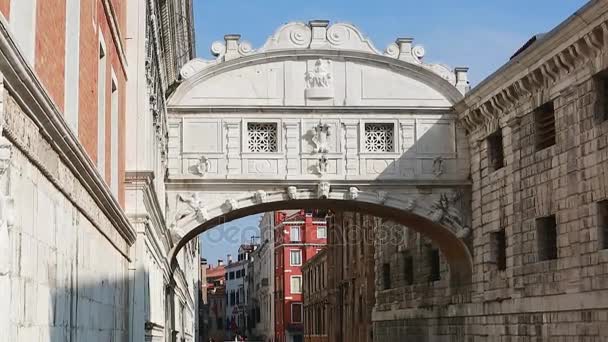 Boat Passing Under Bridge of Sighs — Stock Video