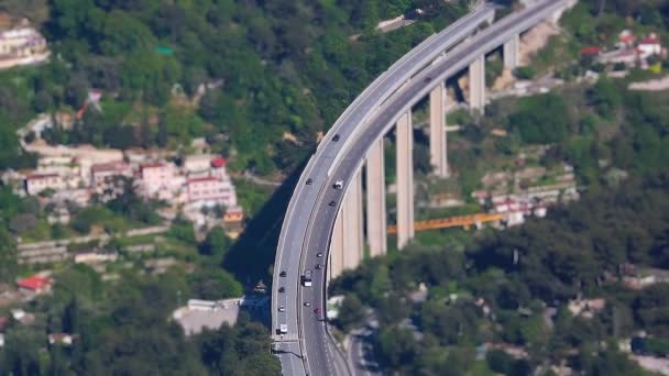 Ponte da auto-estrada de tráfego Timelapse — Vídeo de Stock