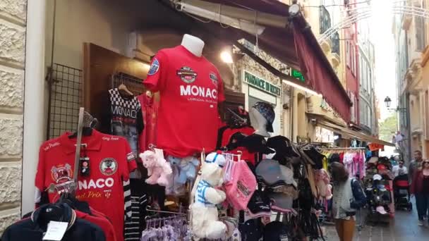 Souvenirs Shop Grand Prix van Monaco — Stockvideo