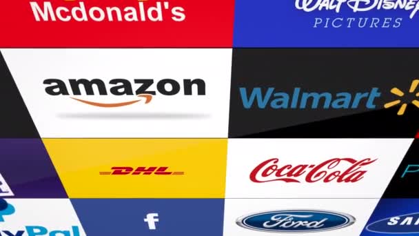 Корпоративні компанії логотипі колекції — стокове відео