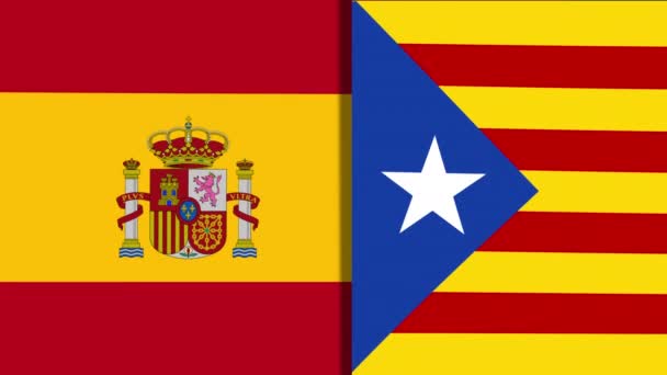 Drapeaux Espagne et Catalogne — Video