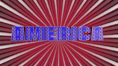 Amerika metin bayrak animasyon döngü