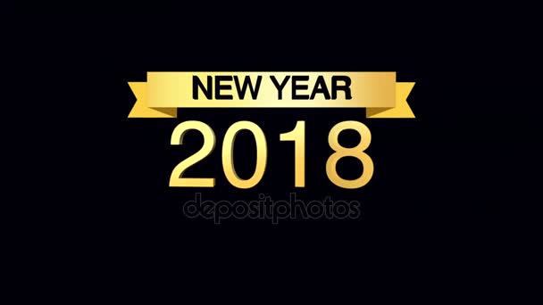 New Year 2018 Looping Tekstanimatie Resolutie Ultra — Stockvideo