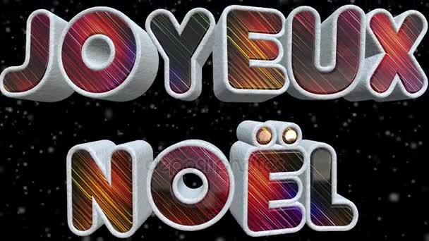 Joyeux Noël Texte Brillant Coloré Langue Française Joyeux Noel Animation — Video