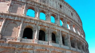 Roma İtalya, Closeup görünümü - 4 k Video Colosseum hızlandırılmış kaydırma