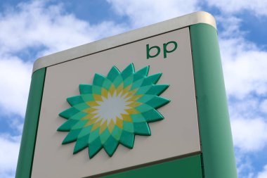 BP Sign At a Petrol Station clipart