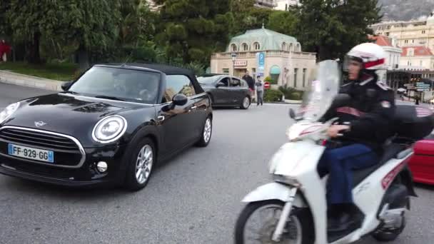 Monte Carlo Monaco November 2019 Man Driving Beautiful Red Ferrari — Stock Video