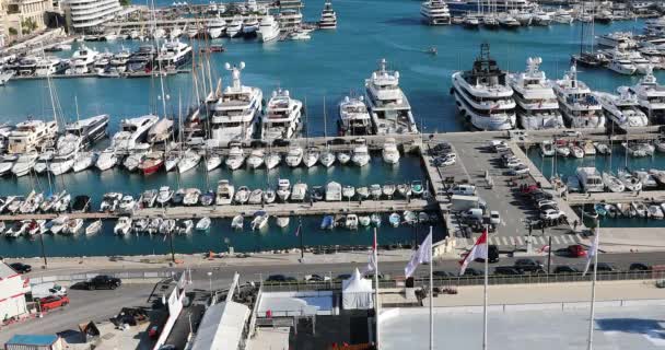 Condamine Monaco November 2019 Aerial View Port Hercule Monte Carlo — Stock Video