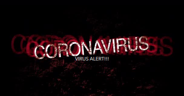 Coronavírus Covid Texto Alerta Vírus Animação Fundo Movimento Dci — Vídeo de Stock