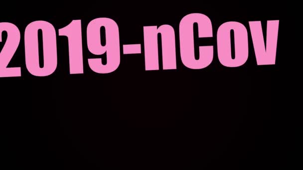 20色鮮やかな言葉でコロナウイルステキストアニメーション コヴィド 2019 Ncov ウイルス 旅行黒の背景 — ストック動画