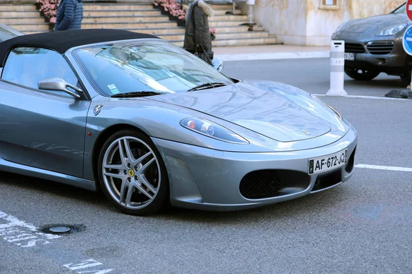 Monte Carlo Mônaco Março 2019 Man Drives Luxurious Ferrari F430 — Fotografia de Stock