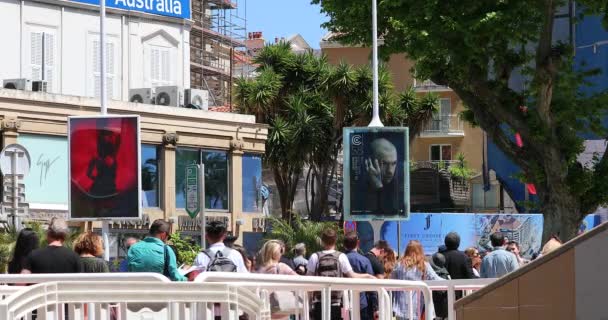Cannes France May 2019 Guest Queuing Enter Palais Des Festivals — Stock Video
