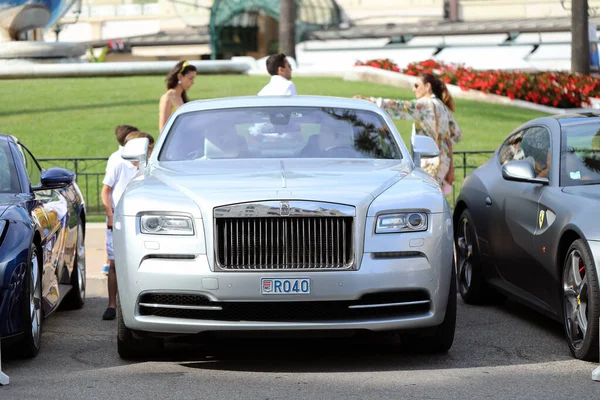 Monte Carlo Monaco 2019 Június Luxus Rolls Royce Parkolt Kaszinó — Stock Fotó
